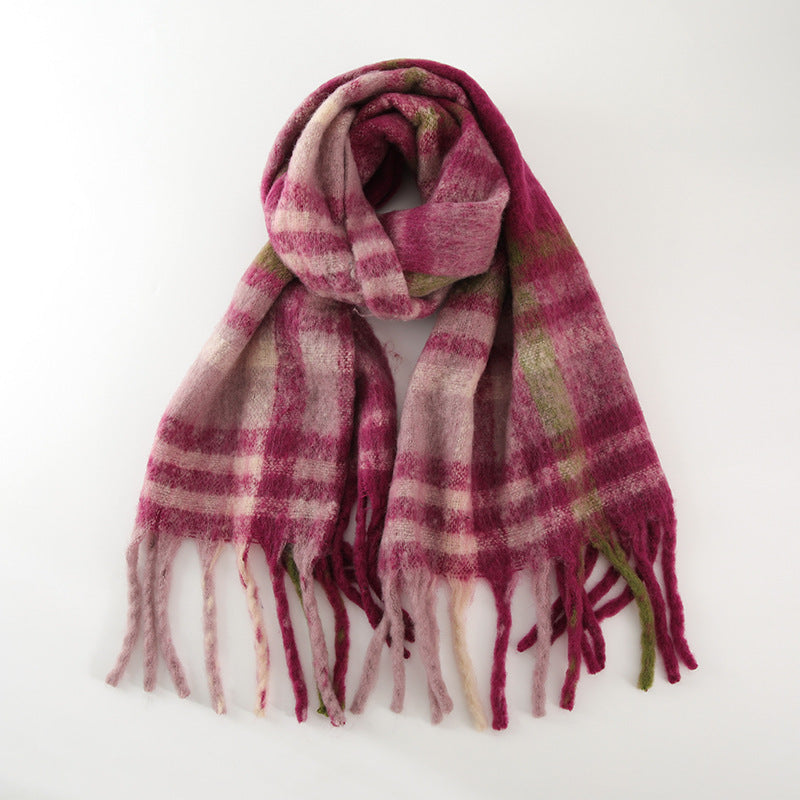 Classic European & American Plaid Cashmere-Feel Scarf