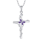 Sterling Silver Cross Zircon Necklace for Women