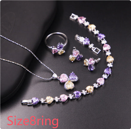 Clover Zircon Jewelry Set for Women