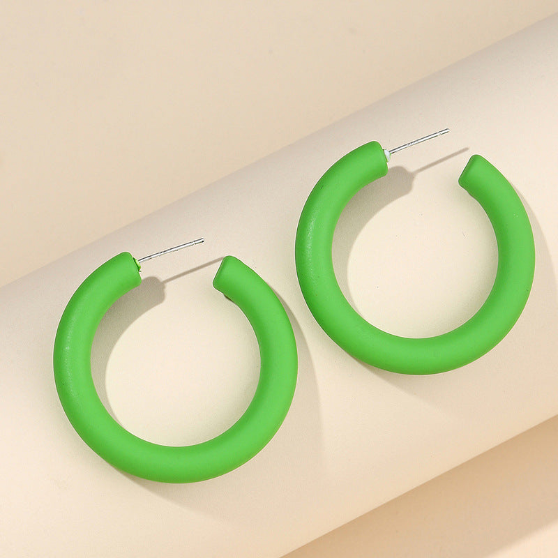 Trendy Candy Color Simple Earrings for Women
