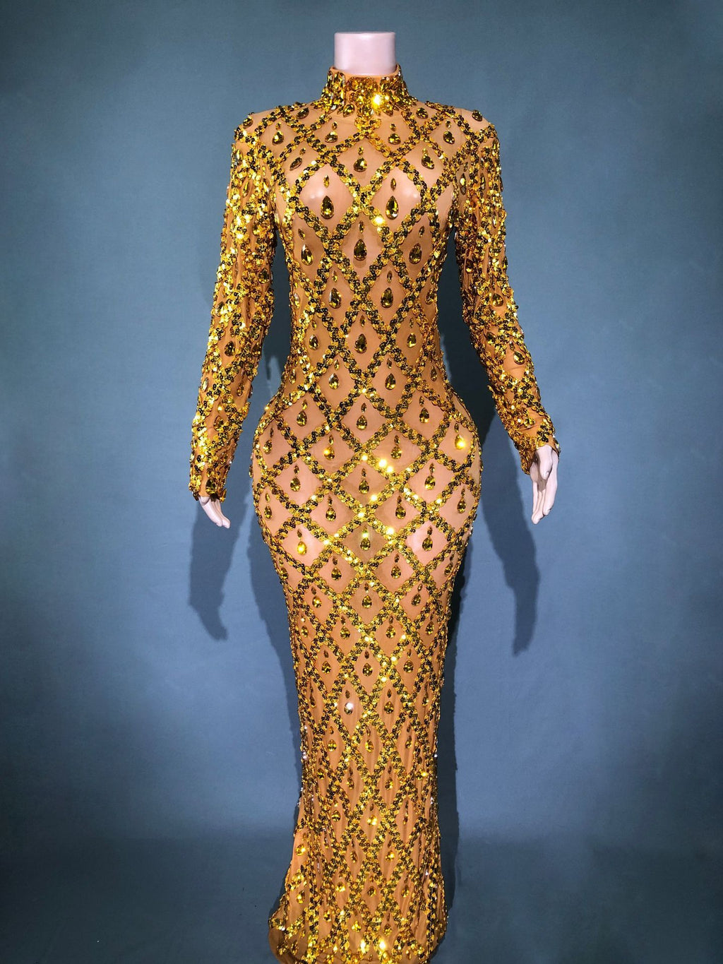 Shiny Rhinestone Women's Evening Party Formal Dress