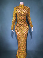 Shiny Rhinestone Women's Evening Party Formal Dress