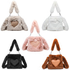 Women's Fluffy Plush Shoulder Tote – Autumn/Winter Handbag