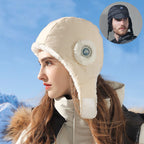 Women's Down Plush Winter Hat – Windproof, Waterproof, Ear-Protective, Warm Cycling Cap