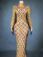 Shiny Rhinestone Women's Evening Party Formal Dress