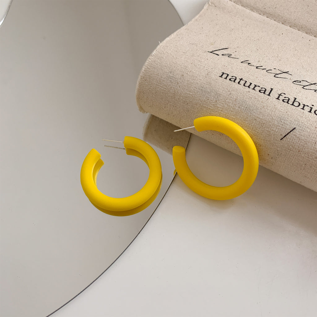 Trendy Candy Color Simple Earrings for Women