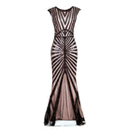Sequined Fishtail Hem Long Slim Dress Evening Party