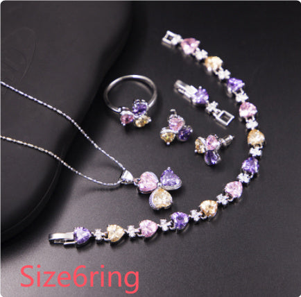 Clover Zircon Jewelry Set for Women