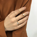 Colorful Stone Metallic Rings for Women
