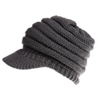 Women's Ponytail Beanie – Soft Knitted Autumn/Winter Skull Cap