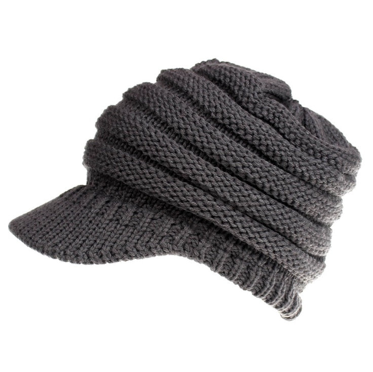 Women's Ponytail Beanie – Soft Knitted Autumn/Winter Skull Cap