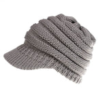 Women's Ponytail Beanie – Soft Knitted Autumn/Winter Skull Cap