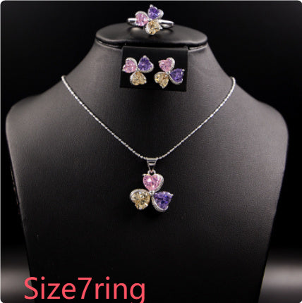 Clover Zircon Jewelry Set for Women