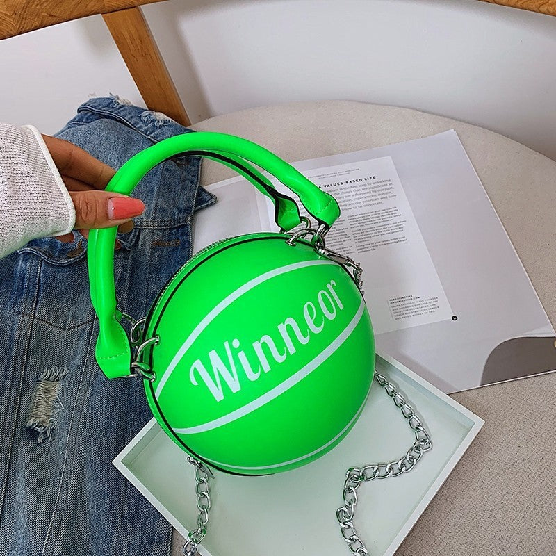 Women's Basketball-Shaped Chain Shoulder Crossbody Bag