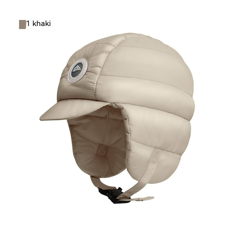 Women's Down Plush Winter Hat – Windproof, Waterproof, Ear-Protective, Warm Cycling Cap