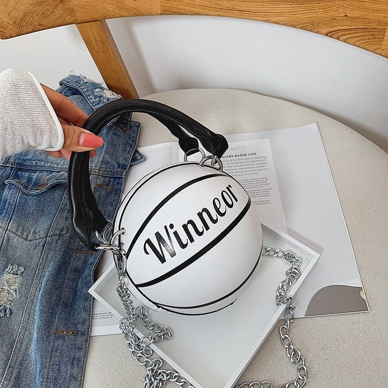 Women's Basketball-Shaped Chain Shoulder Crossbody Bag