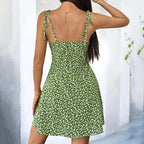 Women's Floral Spaghetti Strap Boho Mini Dress
