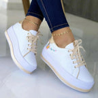 Women's Floral Embroidered Platform Sneakers