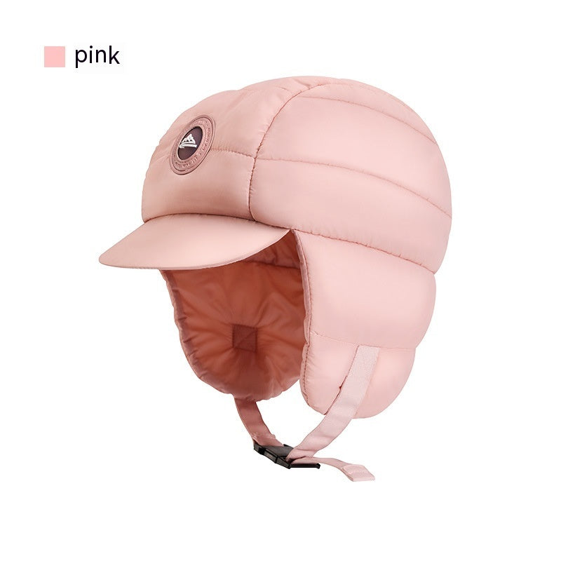 Women's Down Plush Winter Hat – Windproof, Waterproof, Ear-Protective, Warm Cycling Cap