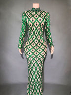 Shiny Rhinestone Women's Evening Party Formal Dress