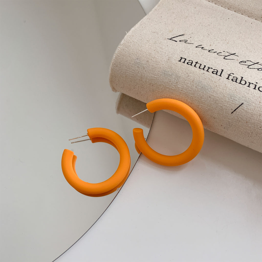 Trendy Candy Color Simple Earrings for Women