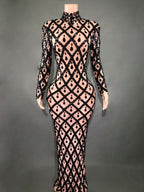 Shiny Rhinestone Women's Evening Party Formal Dress