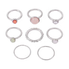 Colorful Stone Metallic Rings for Women