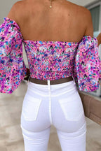 Women's Boho Print Short Sleeve Top