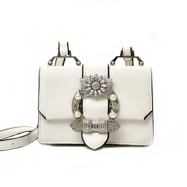 Women's Designer PU Leather Handbag – Diamond Lock Shoulder Bag