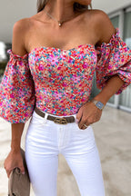 Women's Boho Print Short Sleeve Top