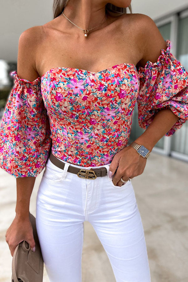 Women's Boho Print Short Sleeve Top