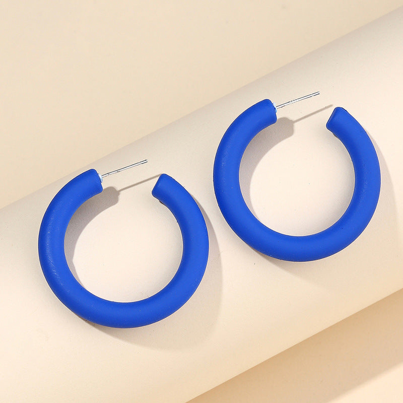 Trendy Candy Color Simple Earrings for Women