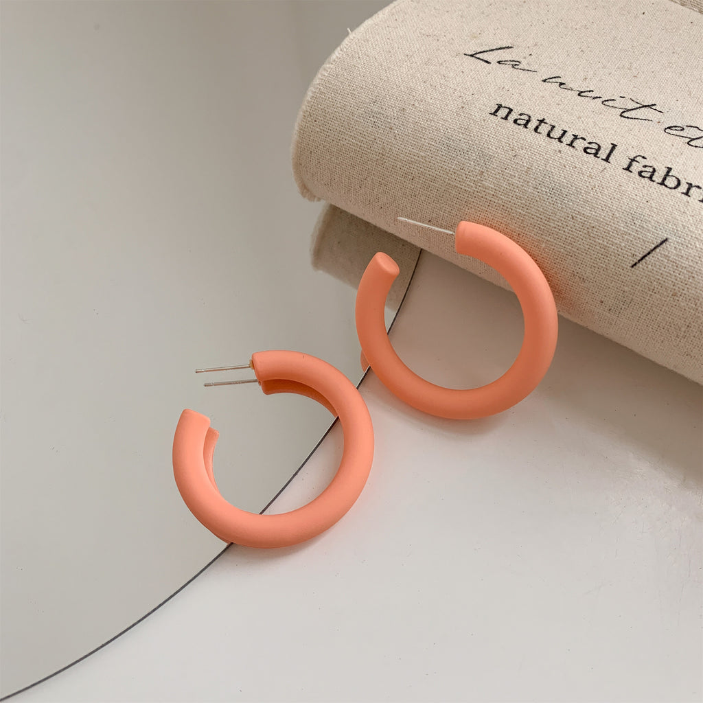 Trendy Candy Color Simple Earrings for Women