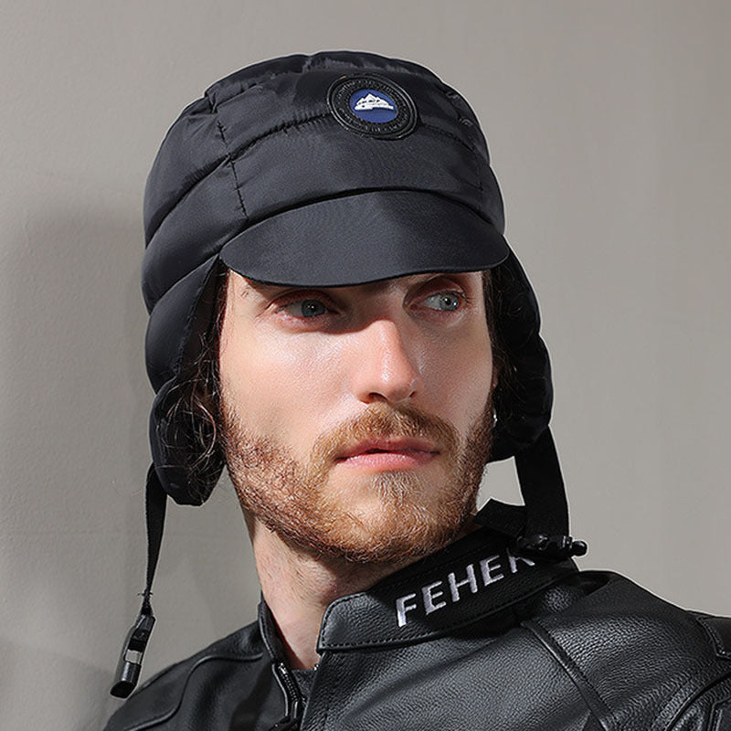 Women's Down Plush Winter Hat – Windproof, Waterproof, Ear-Protective, Warm Cycling Cap