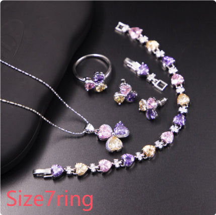 Clover Zircon Jewelry Set for Women
