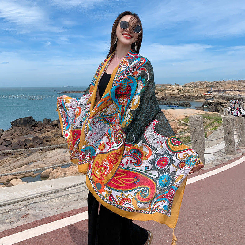 Women's Ethnic-Style Thin Oversized Scarf/Shawl