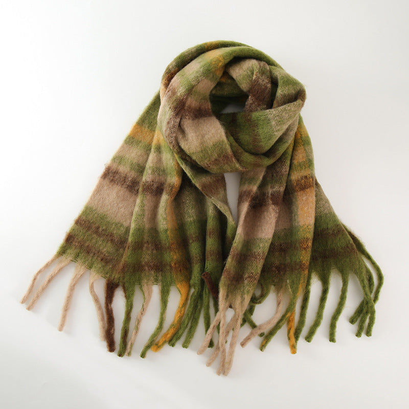 Classic European & American Plaid Cashmere-Feel Scarf