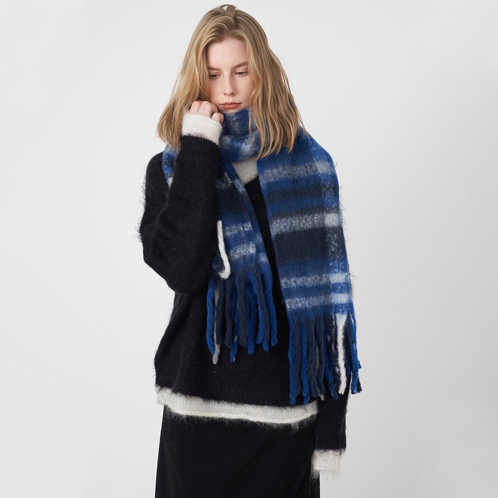 Classic European & American Plaid Cashmere-Feel Scarf