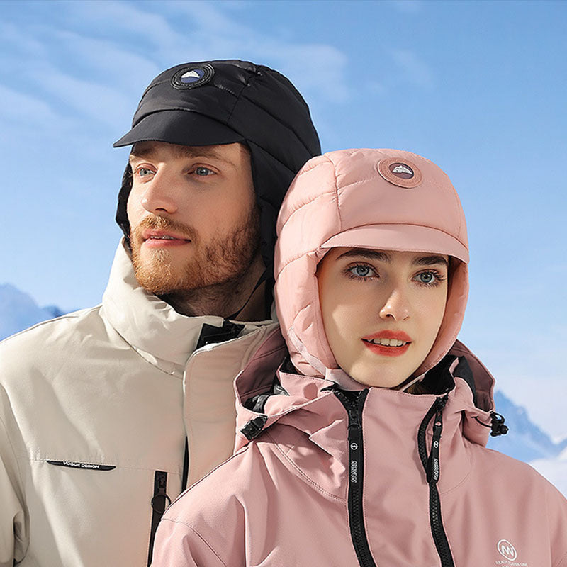 Women's Down Plush Winter Hat – Windproof, Waterproof, Ear-Protective, Warm Cycling Cap
