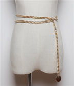 Women's Dress with Thin Belt & Chain Detail