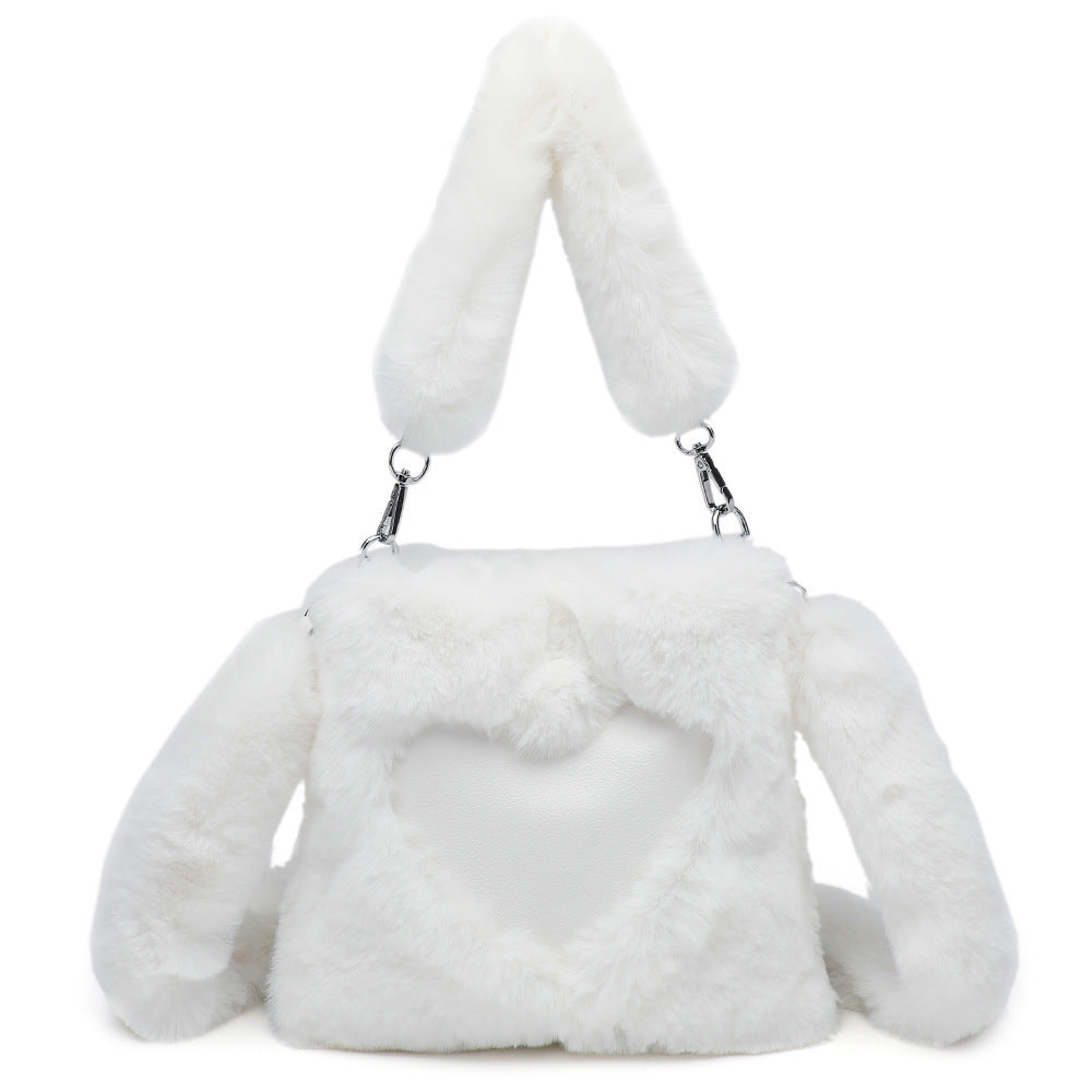 Women's Fluffy Plush Shoulder Tote – Autumn/Winter Handbag