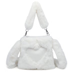 Women's Fluffy Plush Shoulder Tote – Autumn/Winter Handbag