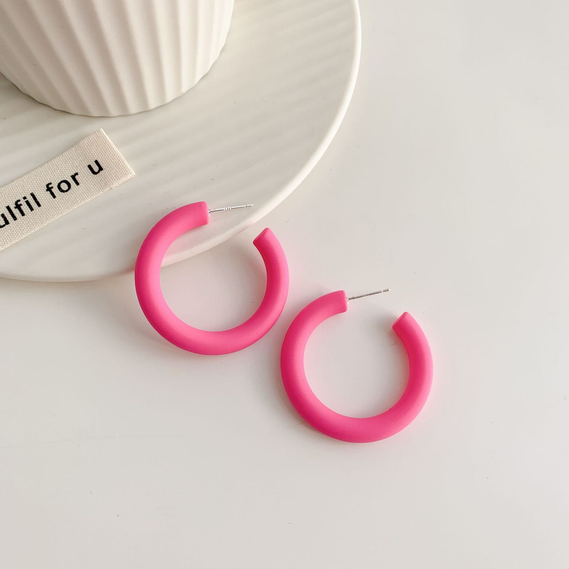 Trendy Candy Color Simple Earrings for Women