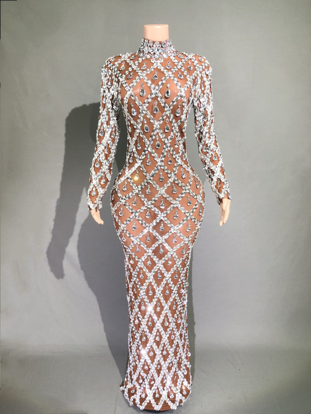 Shiny Rhinestone Women's Evening Party Formal Dress