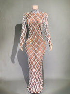 Shiny Rhinestone Women's Evening Party Formal Dress