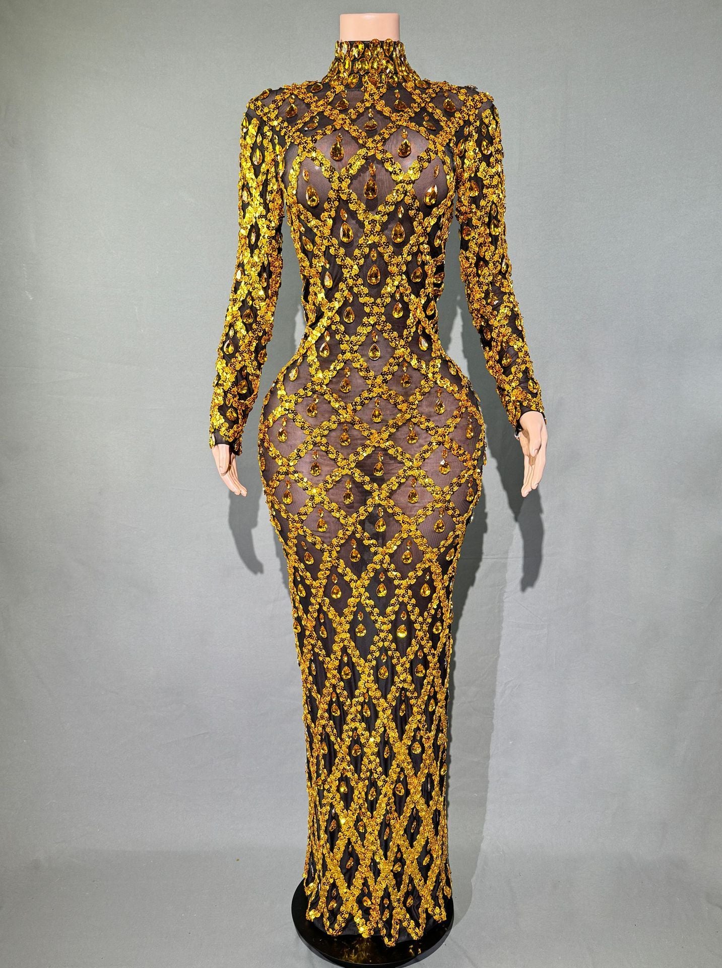 Shiny Rhinestone Women's Evening Party Formal Dress