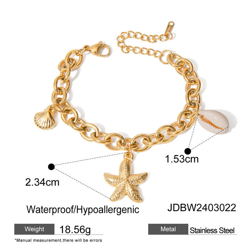 Stainless Steel Starfish Beach Bracelet for Women